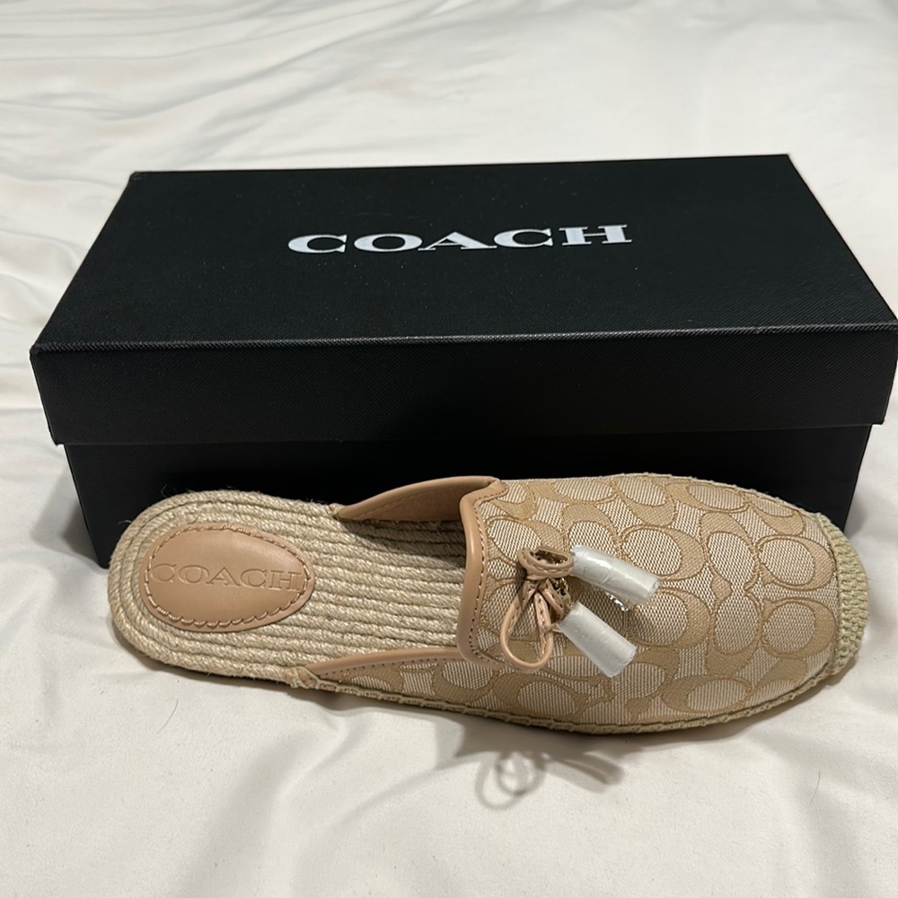Coach khaki espadrilles size 9.5 new never worn excellent condition